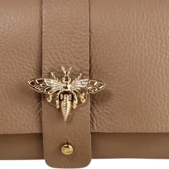 Florence Damen Clutch Biene echtes Leder Tasche taupe OTM803N
