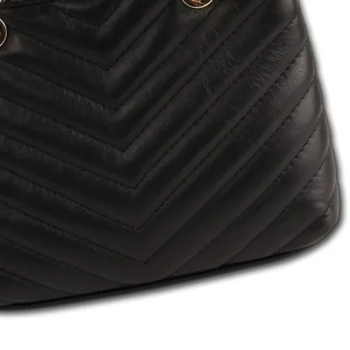 Florence Damen gesteppte Handtasche Echtleder schwarz OTM810S