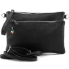 Florence Damen Handgelenktasche Tasche Echtleder schwarz OTF816S