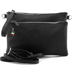 Florence Damen Handgelenktasche Tasche Echtleder schwarz OTF816S