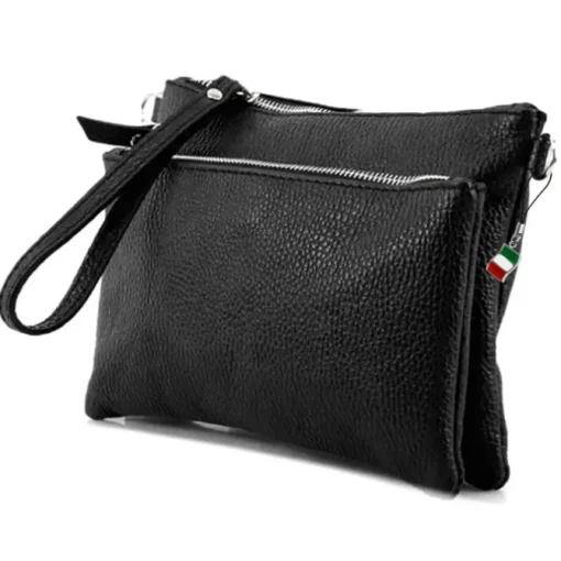 Florence Damen Handgelenktasche Tasche Echtleder schwarz OTF816S