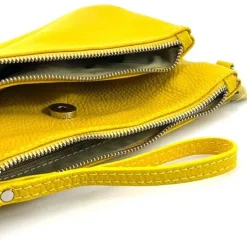 Florence Damen Handgelenktasche Tasche Echtleder schwarz OTF816S