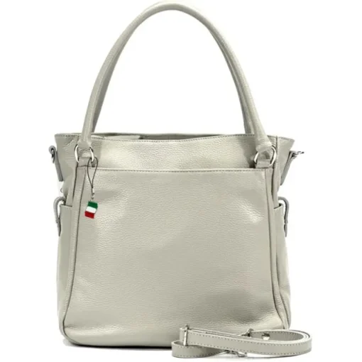 Florence Damen Handtasche Echtleder hellgrau OTF160K