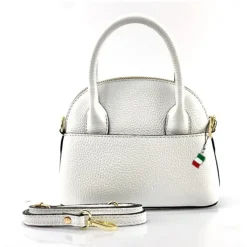 Florence Damen Handtasche Bowlingtasche Echtleder weiß OTF814W
