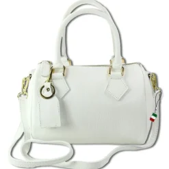 Florence Damen Handtasche Bowlingtasche Echtleder weiß OTM807W