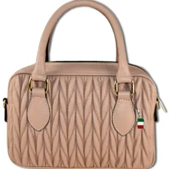 Florence Damen Handtasche, Schultertasche Leder Tasche altrosa OTM815A