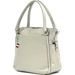 Florence Damen Handtasche Echtleder hellgrau OTF160K