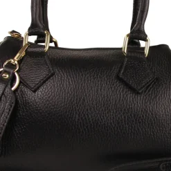 Florence Damen Handtasche Bowlingtasche Echtleder schwarz OTM807S