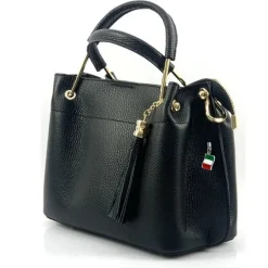 Florence Damen Handtasche Echtleder schwarz OTF157S