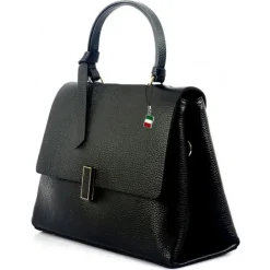 Florence Damen Handtasche Echtleder schwarz OTF153S