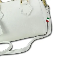 Florence Damen Handtasche Bowlingtasche Echtleder weiß OTM807W