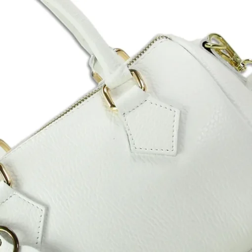 Florence Damen Handtasche Bowlingtasche Echtleder weiß OTM807W