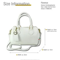 Florence Damen Handtasche Bowlingtasche Echtleder weiß OTM807W