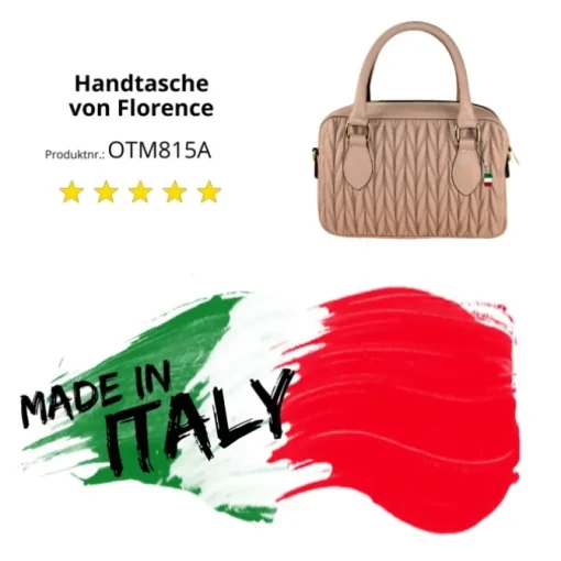 Florence Damen Handtasche, Schultertasche Leder Tasche altrosa OTM815A