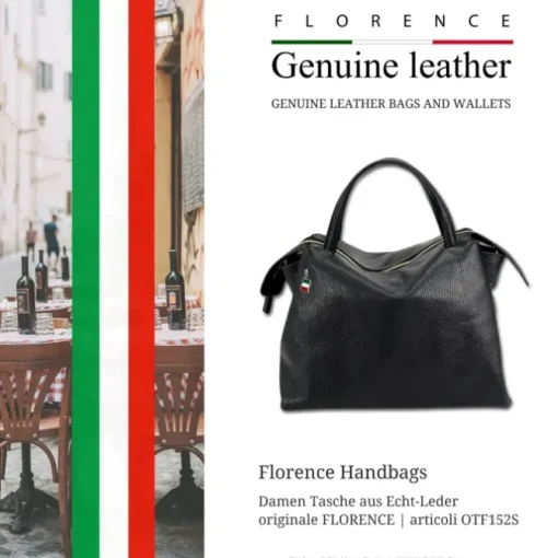 Florence Damen Handtasche Echtleder schwarz OTF152S