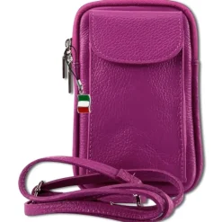 Florence Damen Mini-Handtasche echtes Leder Tasche fuchsia/pink OTF827P
