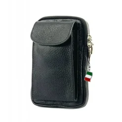 Florence Damen Mini-Handtasche echtes Leder Tasche schwarz OTF827S