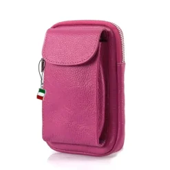 Florence Damen Mini-Handtasche echtes Leder Tasche fuchsia/pink OTF827P