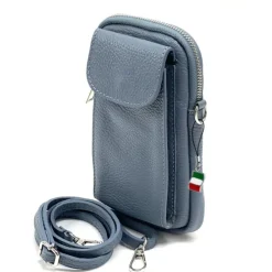 Florence Damen Mini-Handtasche echtes Leder Tasche hellblau OTF827H