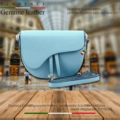 Florence Damen Satteltasche Echtleder hellblau OTF810H