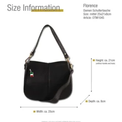 Florence Damen Satteltasche Echtleder schwarz OTM104S