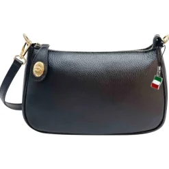 Florence Damen Schultertasche Leder Tasche schwarz OTF840S1