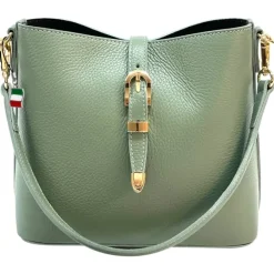 Florence Damen Schultertasche Leder Tasche salbeigrün OTF839L1