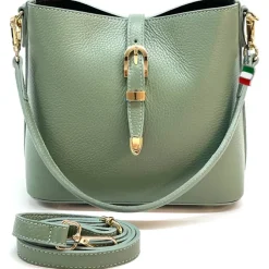 Florence Damen Schultertasche Leder Tasche salbeigrün OTF839L1