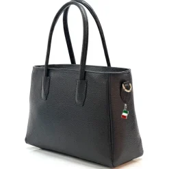 Florence Damen Schultertasche Leder Tasche schwarz OTF167S1