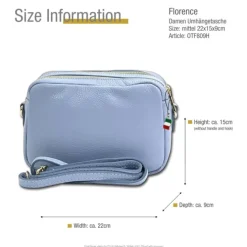 Florence Damen Tasche Echtleder hellblau OTF809H