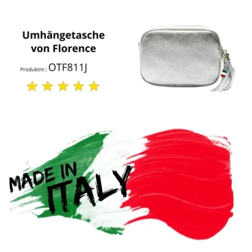 Florence Damen Tasche Echtleder silber metallic OTF811J