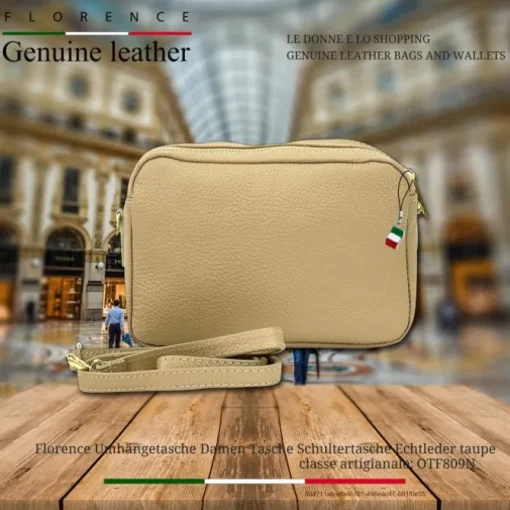 Florence Damen Tasche Echtleder taupe OTF809N