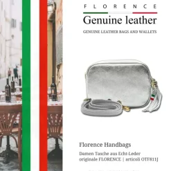 Florence Damen Tasche Echtleder silber metallic OTF811J