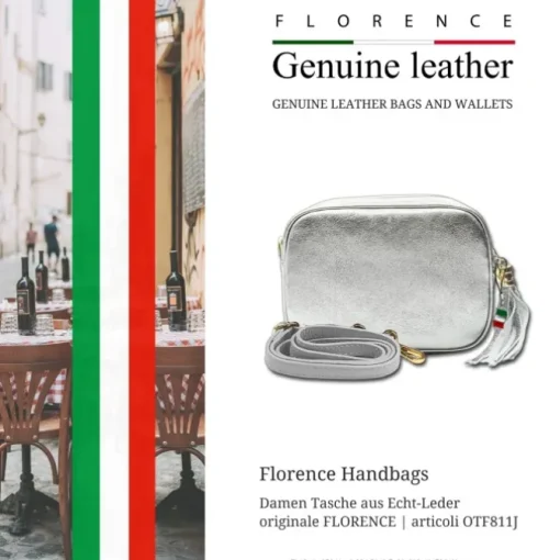 Florence Damen Tasche Echtleder silber metallic OTF811J