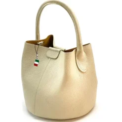 Florence Damen Umhängetasche Leder Tasche beige OTF169I1