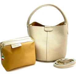 Florence Damen Umhängetasche Leder Tasche beige OTF169I1