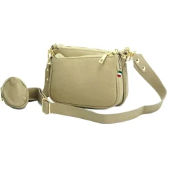 Florence Doppel Damen Tasche Echtleder taupe OTF826C