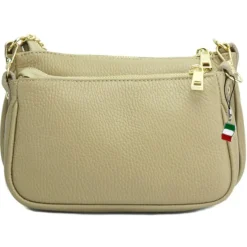 Florence Doppel Damen Tasche Echtleder taupe OTF826C