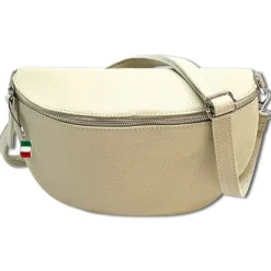 Florence Echtleder Bauchtasche groß Damen beige Jugend OTF825I