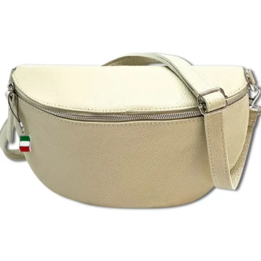 Florence Echtleder Bauchtasche groß Damen beige Jugend OTF825I