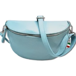 Florence Echtleder Bauchtasche groß Damen hellblau Jugend OTF825H