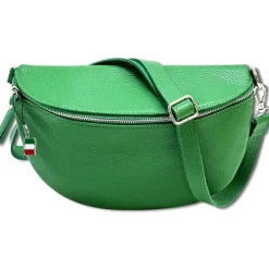 Florence Echtleder Bauchtasche groß Damen hellgrün Jugend OTF825L