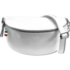 Florence Echtleder Bauchtasche groß Damen weiß Jugend OTF825W