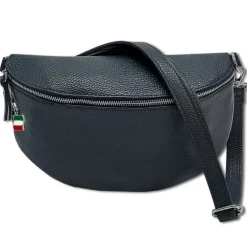 Florence Echtleder Bauchtasche groß Damen blau Jugend OTF825B