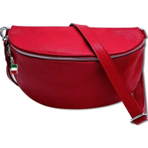 Florence Echtleder Bauchtasche groß Damen rot Jugend OTF825R
