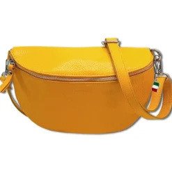 Florence Echtleder Bauchtasche groß Damen gelb Jugend OTF825Y