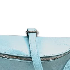 Florence Echtleder Bauchtasche groß Damen hellblau Jugend OTF825H