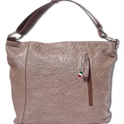 Florence Echtleder Damen taupe braun Henkeltasche OTF130C