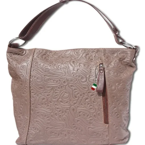 Florence Echtleder Damen taupe braun Henkeltasche OTF130C