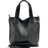 Florence Echtleder Damen schwarz Shopper OTF161S